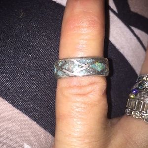 Solid sterling silver turquoise ring